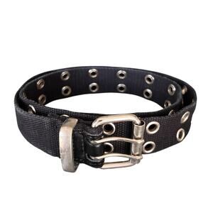 Vintage 90’s Y2K Black double grommet grunge goth indie sleaze  belt size xL